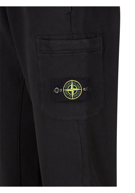 pantaloni sportivi neri in cotone con vita elasticizzata e coulisse STONE ISLAND | 791562620V0029