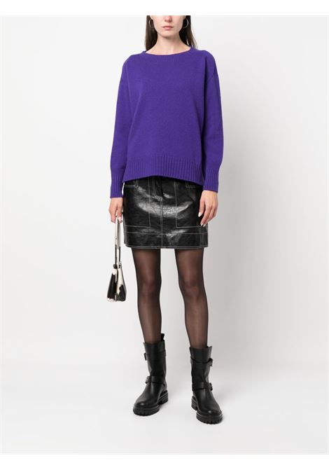 electric purple merino wool Bianca boat-neck knitwear  VANISE' | V24513-BIANCAMIRTILLO