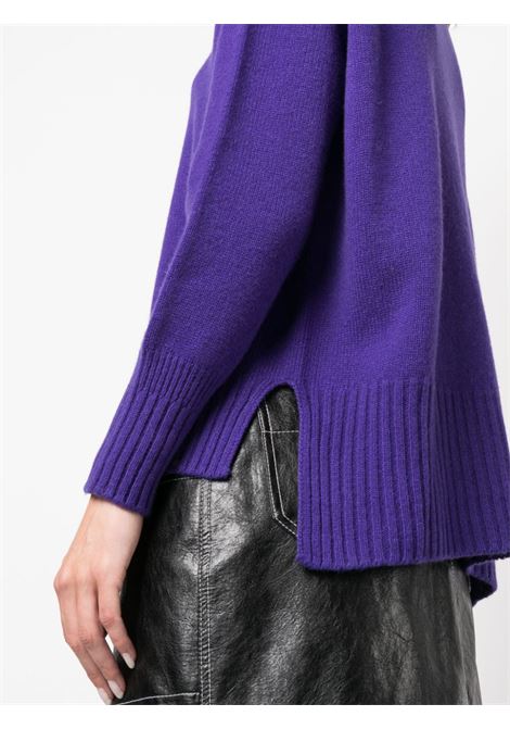 electric purple merino wool Bianca boat-neck knitwear  VANISE' | V24513-BIANCAMIRTILLO