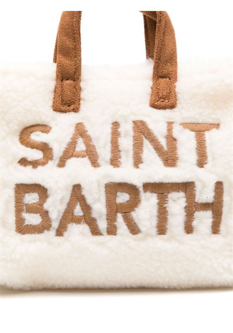 Borsa per telefono in tessuto teddy panna MC2 | PHONE BAG-TEDDY LOGO10 EMB