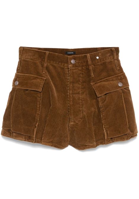 Brown ribbed cotton shorts R13 | R13WR263R433A
