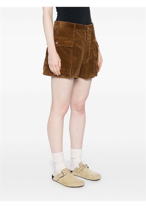 Brown ribbed cotton shorts R13 | R13WR263R433A