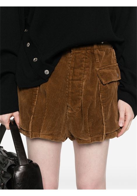 Brown ribbed cotton shorts R13 | R13WR263R433A