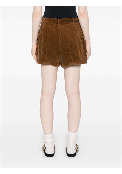 Brown ribbed cotton shorts R13 | R13WR263R433A
