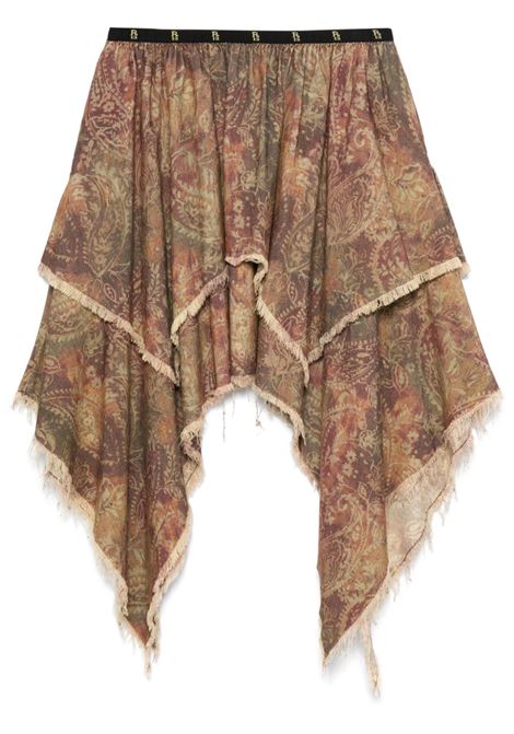 Brown paisley corduroy skirt R13 | R13WR316R437B