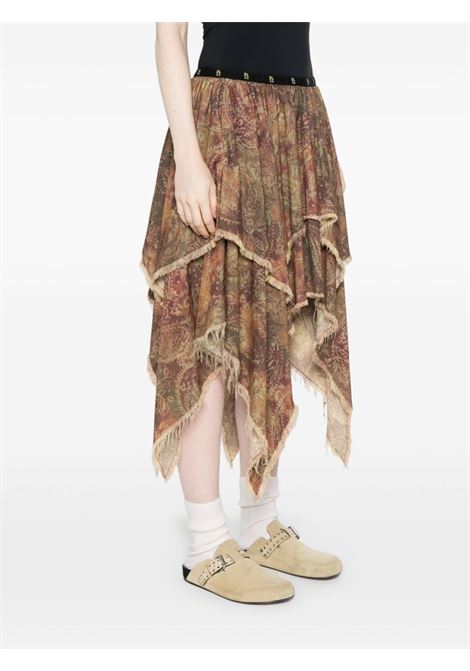 Brown paisley corduroy skirt R13 | R13WR316R437B