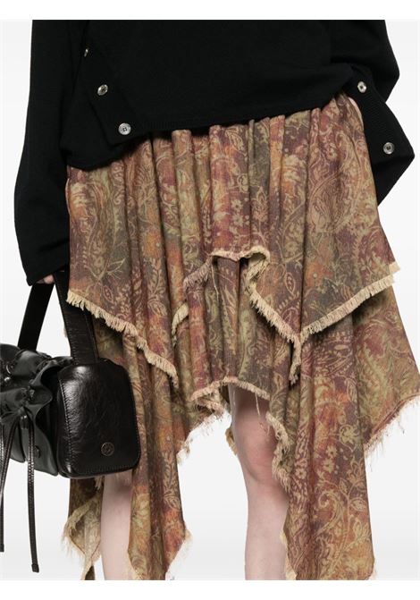 Brown paisley corduroy skirt R13 | R13WR316R437B