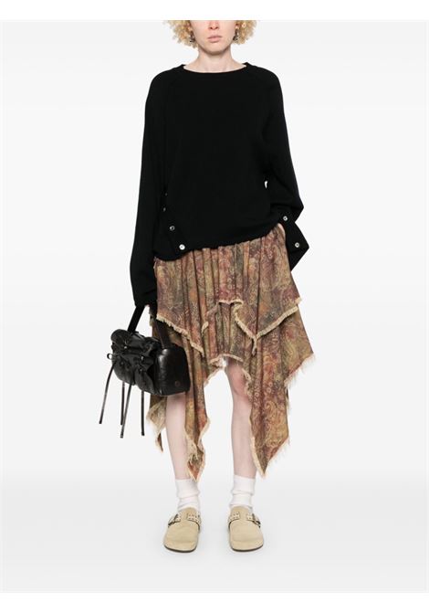 Brown paisley corduroy skirt R13 | R13WR316R437B