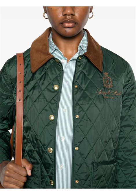 Forest green diamond quilted down jacket  SPORTY & RICH | JA019506205GR10