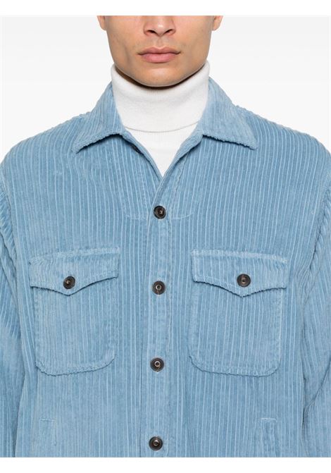Giacca modello camicia ceruleo in cotone con texture in ciniglia TINTORIA MATTEI | RQ7-TSTUB3