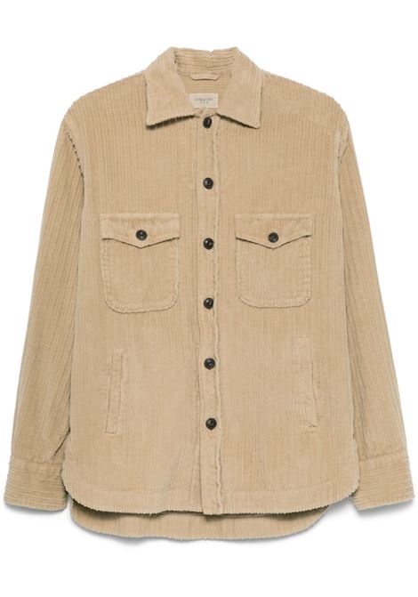 Giacca modello camicia beige in cotone con texture in ciniglia TINTORIA MATTEI | RQ7-TSTUS4