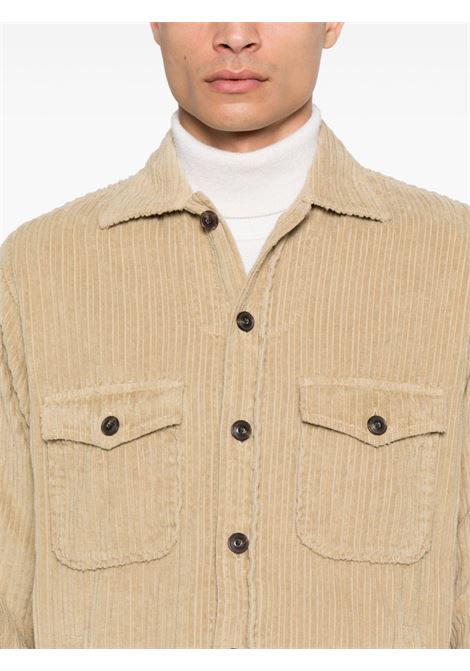 Giacca modello camicia beige in cotone con texture in ciniglia TINTORIA MATTEI | RQ7-TSTUS4