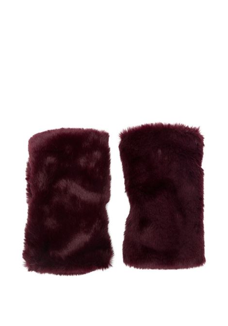 Bordeaux faux fur fingerless gloves ALPO | MANICOTTO ECOBURGUNDY
