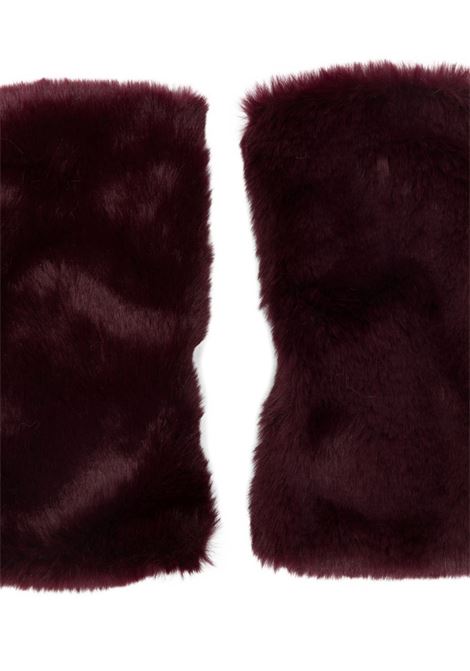 Bordeaux faux fur fingerless gloves ALPO | MANICOTTO ECOBURGUNDY