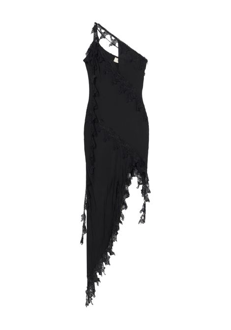 Black asymmetrical chiffon dress BLUMARINE | 2A674AN0990