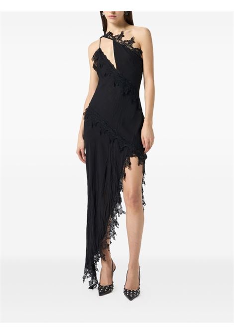 Black asymmetrical chiffon dress BLUMARINE | 2A674AN0990