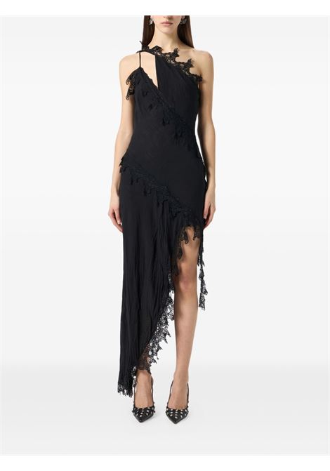 Black asymmetrical chiffon dress BLUMARINE | 2A674AN0990