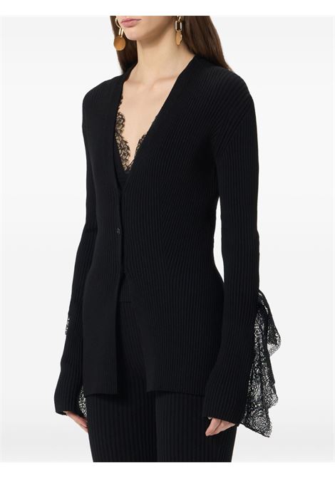 Cardigan a costine nero BLUMARINE | 2M622AN0990