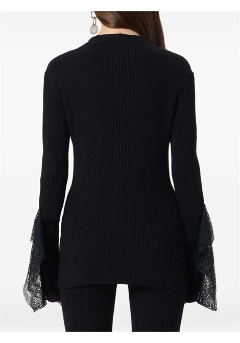 Cardigan a costine nero BLUMARINE | 2M622AN0990