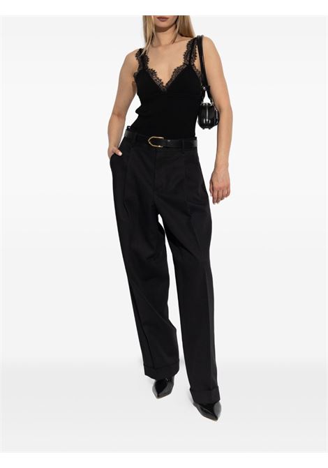 Black ribbed top BLUMARINE | 2M624AN0990