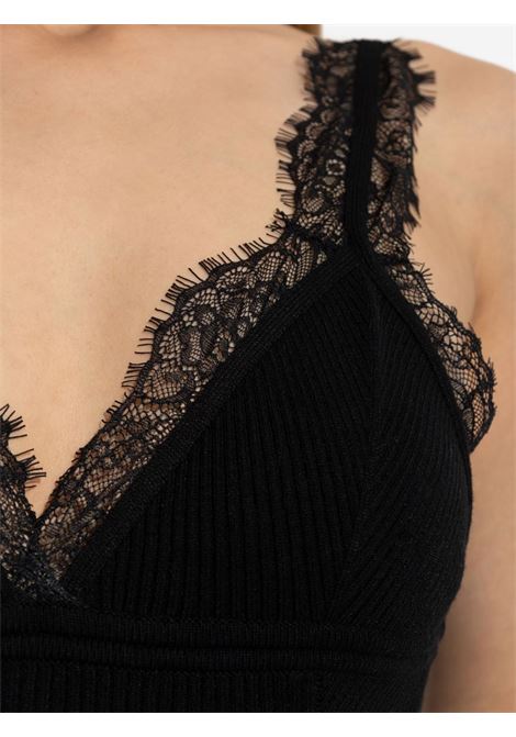 Black ribbed top BLUMARINE | 2M624AN0990
