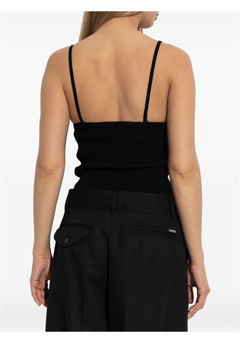 Black ribbed top BLUMARINE | 2M624AN0990