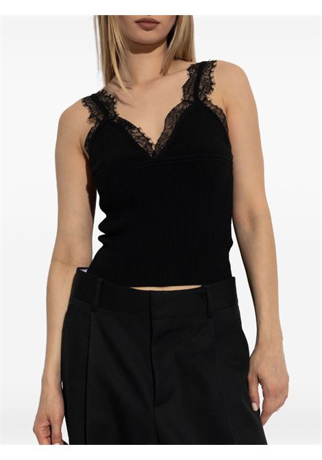 Black ribbed top BLUMARINE | 2M624AN0990