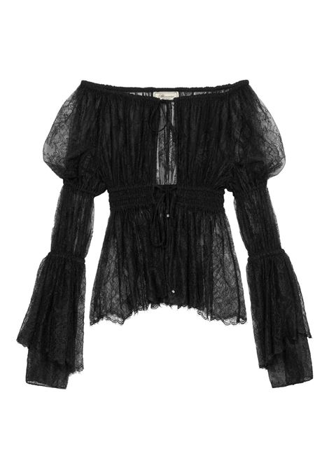 Blusa in pizzo nero BLUMARINE | 4C220AN0990