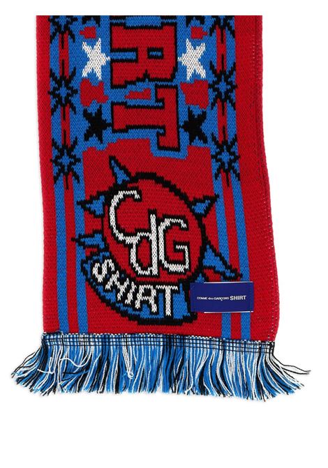 Sciarpa in maglia con frange rossa COMME DES GARCONS SHIRT | FP-K401-W251