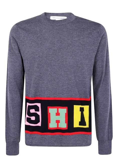 Maglione grigio medio con intarsio COMME DES GARCONS SHIRT | FP-N001-W253