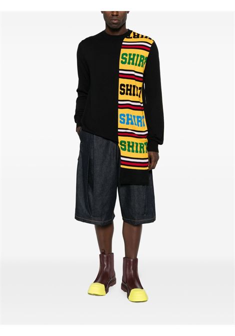 Maglione nero con applicazione sciarpa COMME DES GARCONS SHIRT | FP-N003-W251