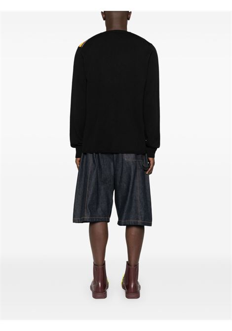 Maglione nero con applicazione sciarpa COMME DES GARCONS SHIRT | FP-N003-W251