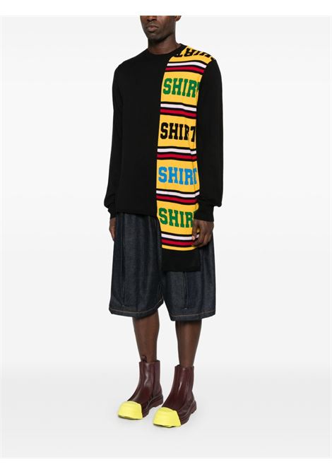 Maglione nero con applicazione sciarpa COMME DES GARCONS SHIRT | FP-N003-W251