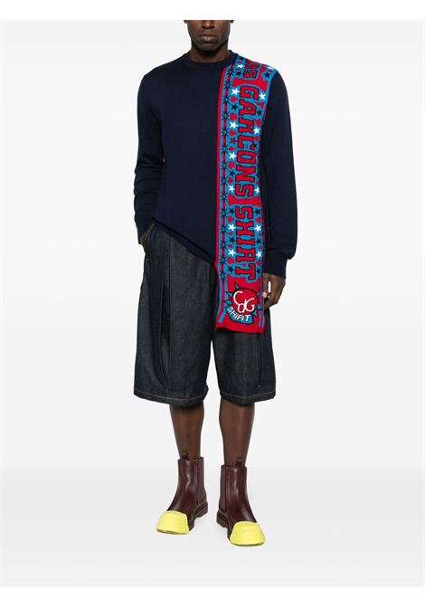 Maglione blu con applicazione sciarpa COMME DES GARCONS SHIRT | FP-N004-W252