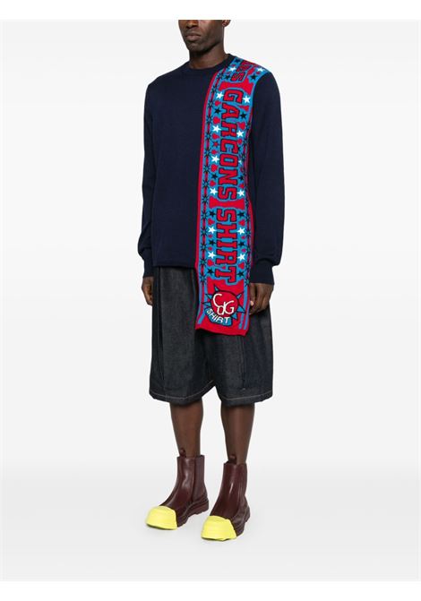 Maglione blu con applicazione sciarpa COMME DES GARCONS SHIRT | FP-N004-W252