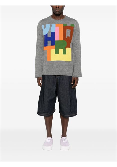 Maglione grigio chiaro con intarsio COMME DES GARCONS SHIRT | FP-N005-W252