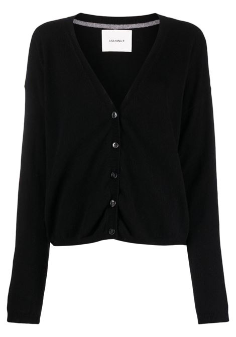 Black cashmere wool cardigan LISA YANG | 202037-ABBYBLACK