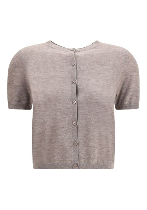 Taupe cashmere wool cardigan LISA YANG | 2025360-CHARLOTTEDEEP TRUFFLE