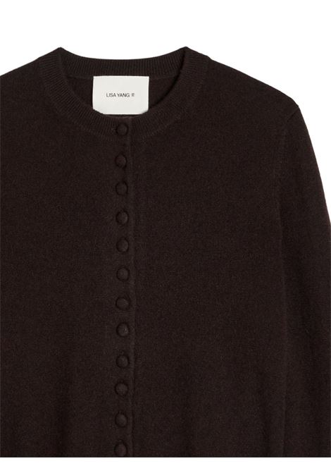 Dark brown wool cardigan LISA YANG | 2025503-WILONADARK OAK