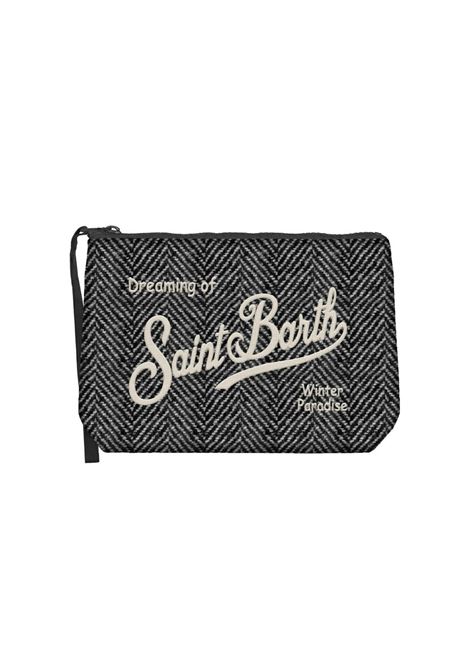 Aline Wool Pouch MC2 | ALINE WOOL-HERRINGBONE0015 EMB