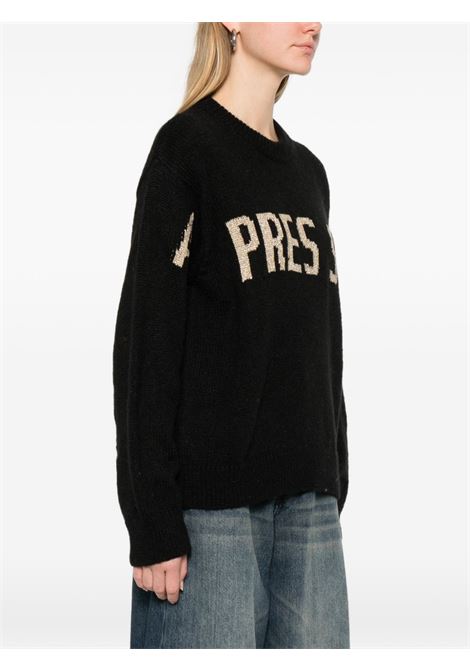 Maglione girocollo lana nero MC2 | DANYA-APRES SKI STRIPE00L