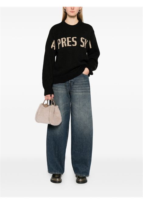 Maglione girocollo lana nero MC2 | DANYA-APRES SKI STRIPE00L