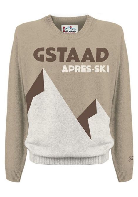 Beige wool crew neck sweater MC2 | HERON C-GSTAAD STYLIZED11