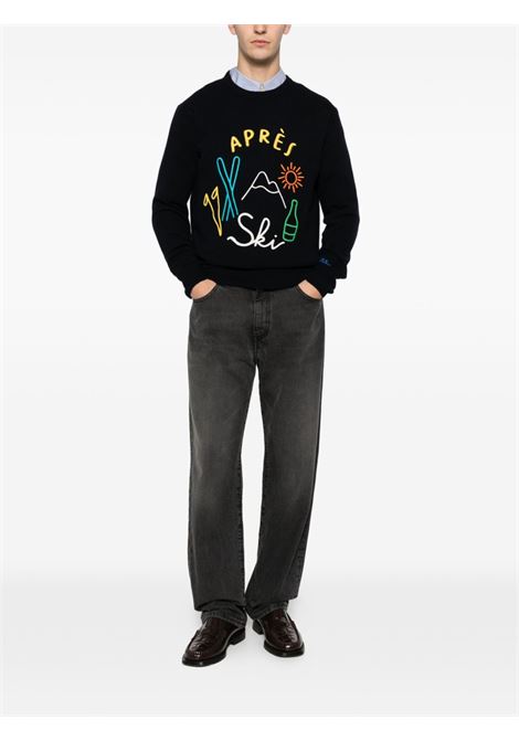 Maglione girocollo lana blu MC2 | HERON-APRES SKI BIG61 EMB