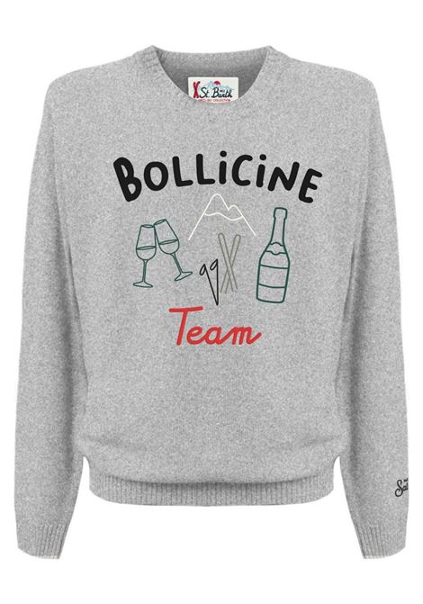 Grey wool crew neck sweater MC2 | HERON-BOLLICINE LINE15ML EMB