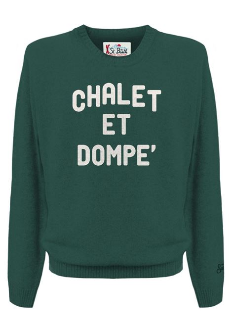 Green wool crew neck sweater MC2 | HERON-CHALET DOMPE51