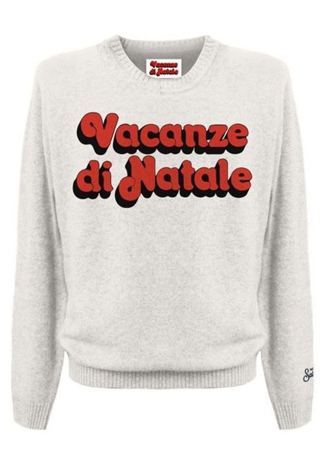 Cream wool crew neck sweater MC2 | HERON-VACANZE LOGO10