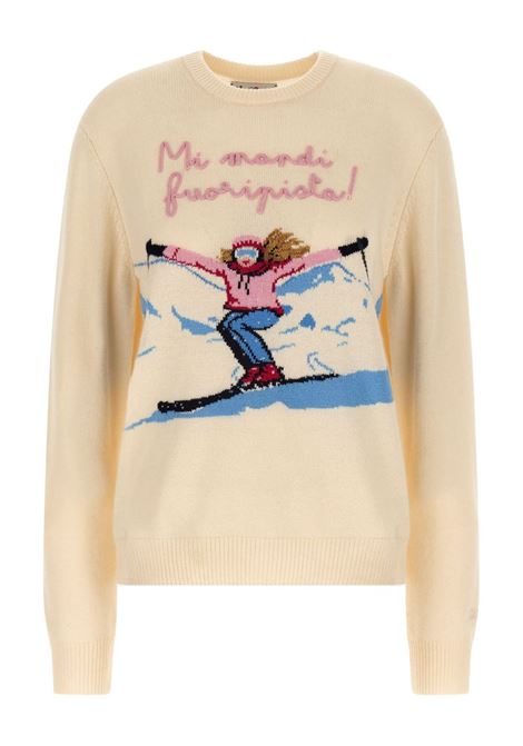 Maglione girocollo lana panna MC2 | NEW QUEEN C-MANDI FUORIPISTA10 EMB