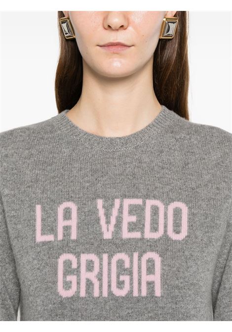 Gray cashmere crew neck sweater MC2 | NEW QUEEN C-VEDO GRIGIA15M