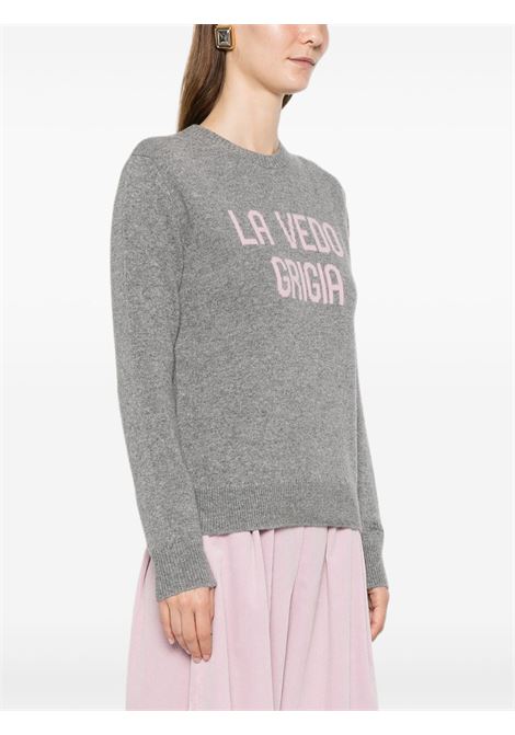 Gray cashmere crew neck sweater MC2 | NEW QUEEN C-VEDO GRIGIA15M
